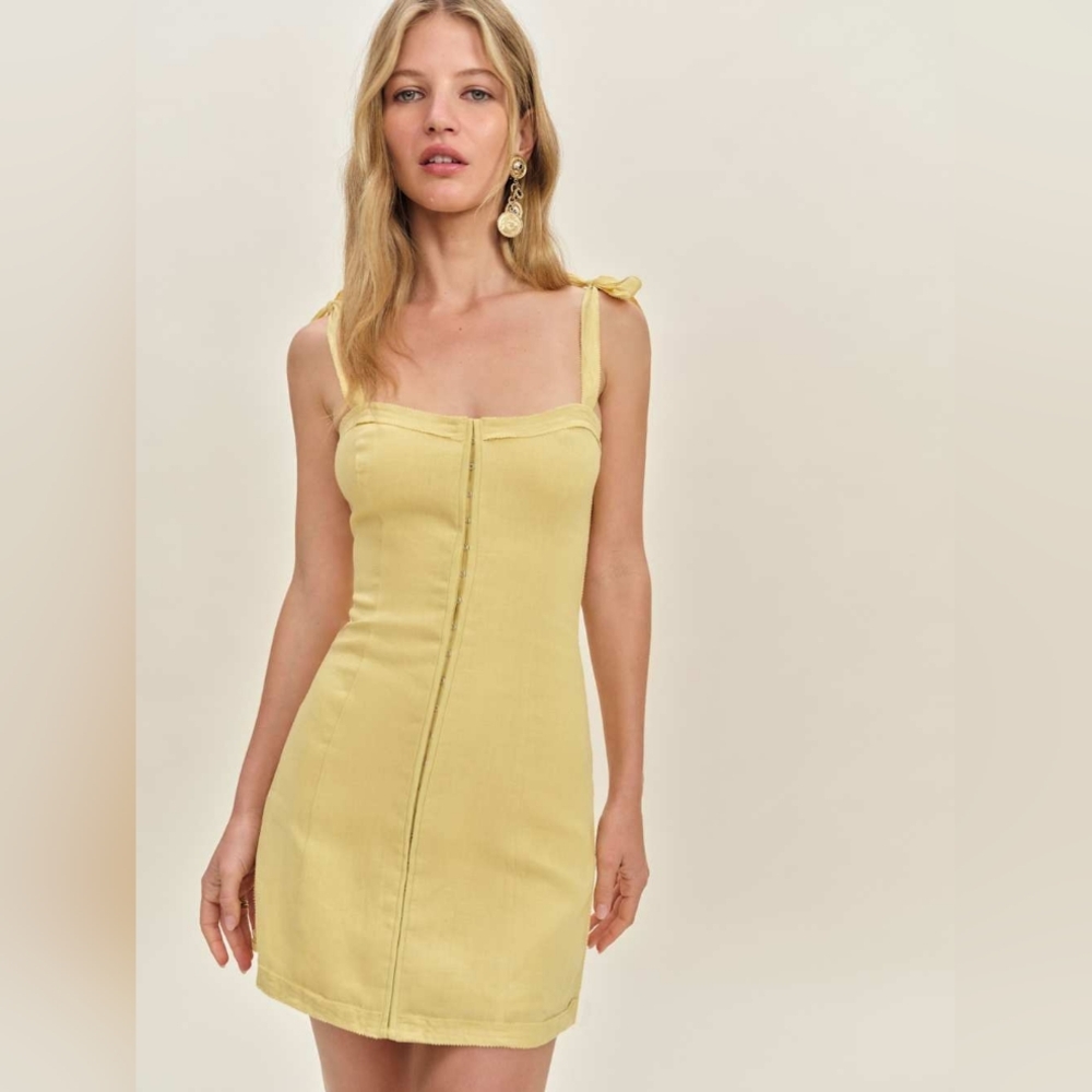 Reformation Dion Dress Yellow